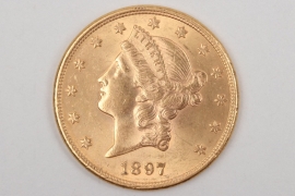 USA - 1897 Liberty Head "20 Dollars" gold coin
