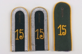 Heer shoulder straps for EM and a Unteroffizier of Kavallerie Regiment 15