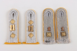 Heer shoulder boards for a Rittmeister and a Oberleutnant of Kavallerie Regiment 11 and 1