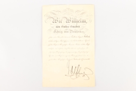 Prussia - Crown Order 3rd Class Document