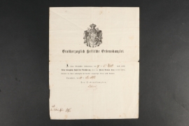 Award Document. for the Hessian Military MNerit Cross 1870/71