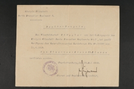 Award documents for the Iron Cross 2nd Class, 1914 - Garde Rgt. 3