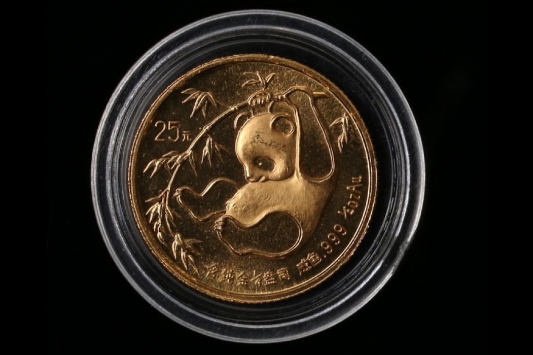 25 YUAN - 1/4 OZ. GOLD PANDA 1987 (CHINA)