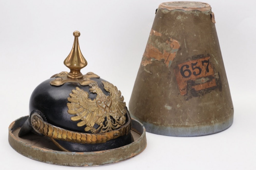 Prussian M1895 police spike helmet in box