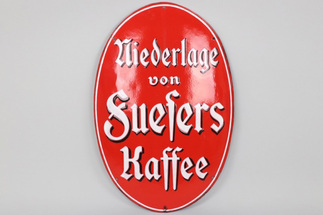 "Fuesers Kaffee" enamel sign circa 1905