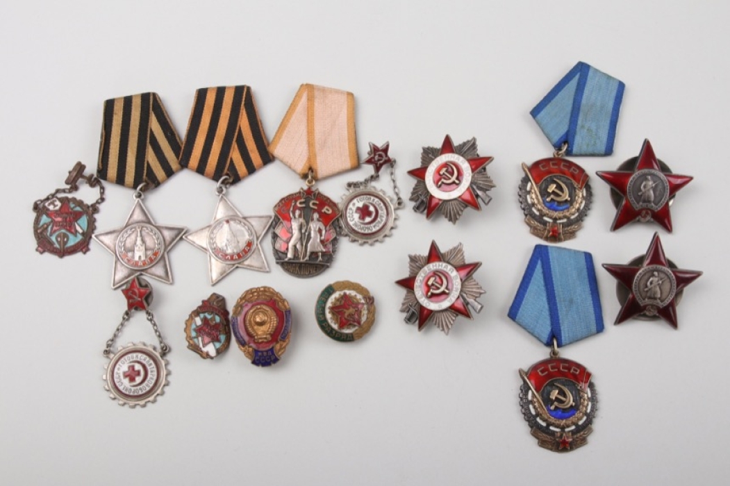 Russia - lot of medals & decorations