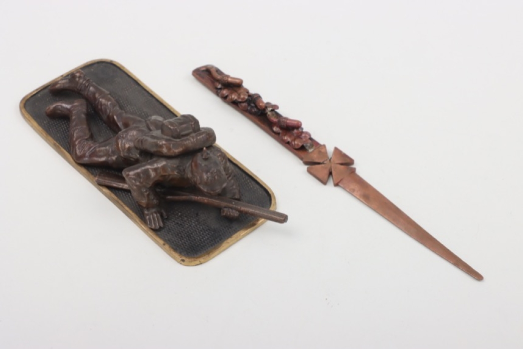 WWI solider table decoration & patriotic letter opener