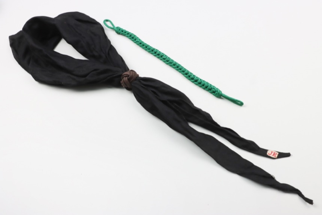 HJ scarf with leather knot & leaders lanyard