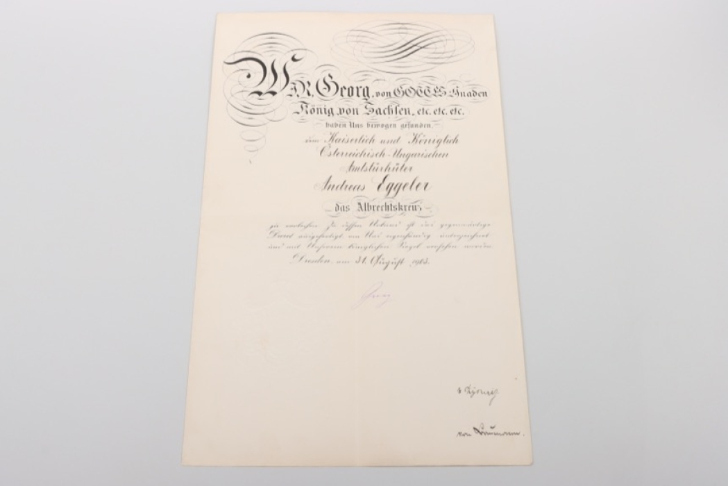 Sachsen - Albrecht Cross certificate