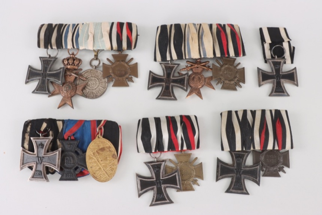 1914 Medals & Decorations Medal bars, including 6 Iron crosses and several other medals