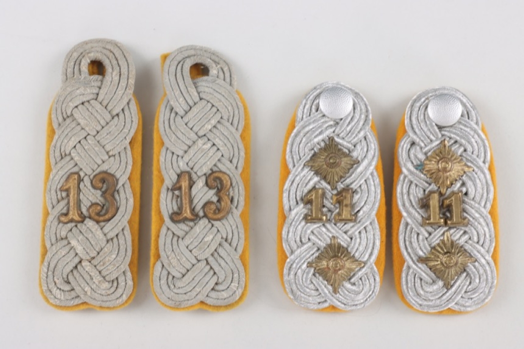 Heer shoulder boards for a Major and a Oberst of Kavallerie Regiment 13 and 11