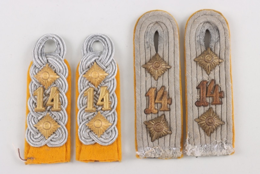 Heer shoulder boards for a Oberst and a Rittmeister of Kavallerie Regiment 14