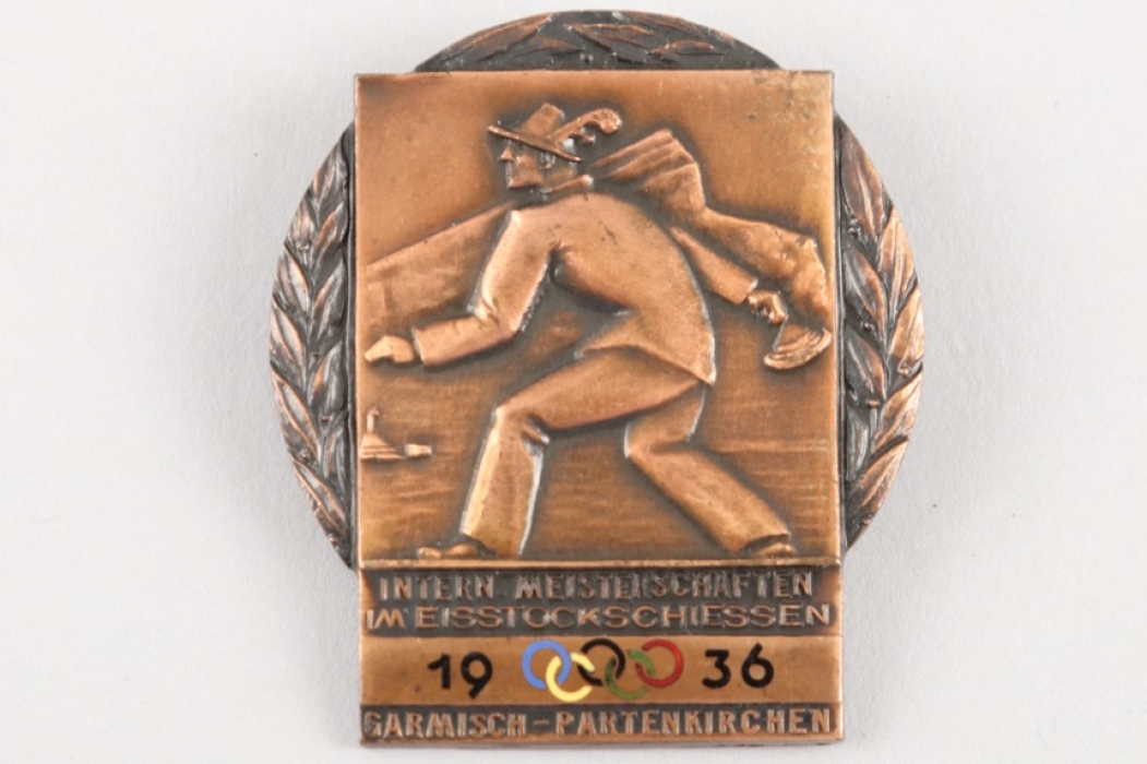 Winter Olympic Games 1936 - Commemorative Badge Curling