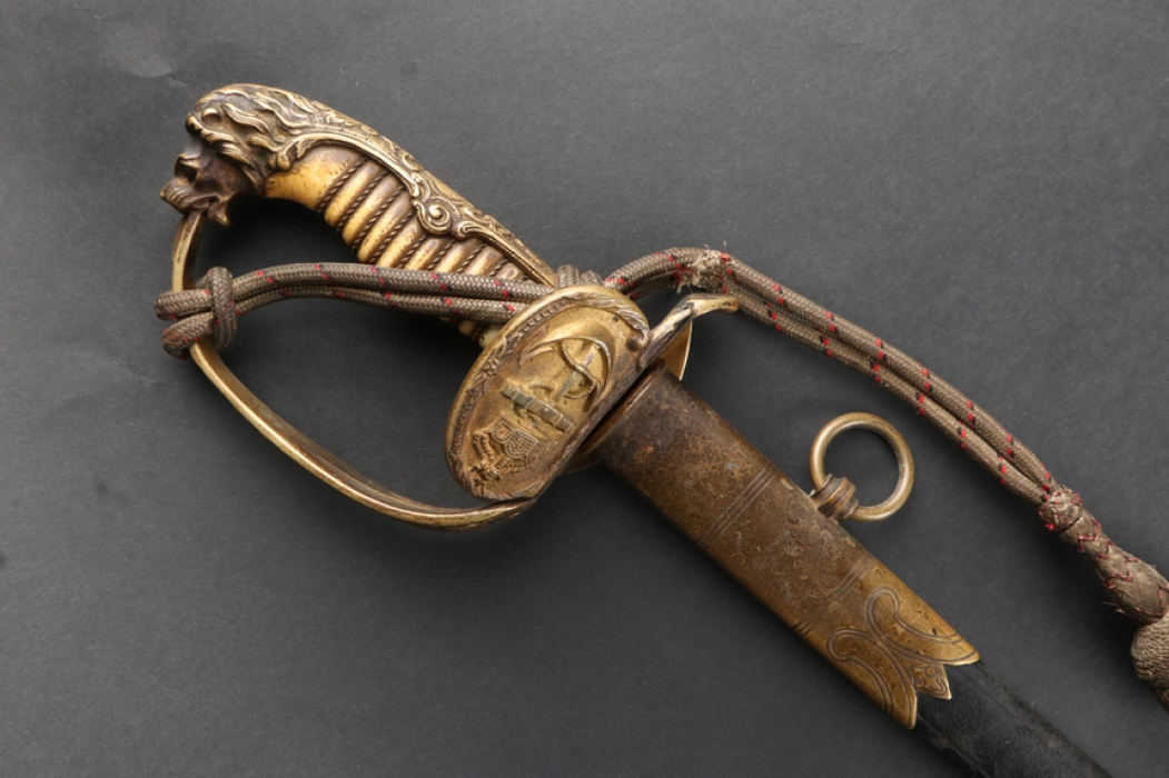 Named KAISERLICHE MARINE OFFICER'S SWORD WITH DAMASCUS BLADE - WKC