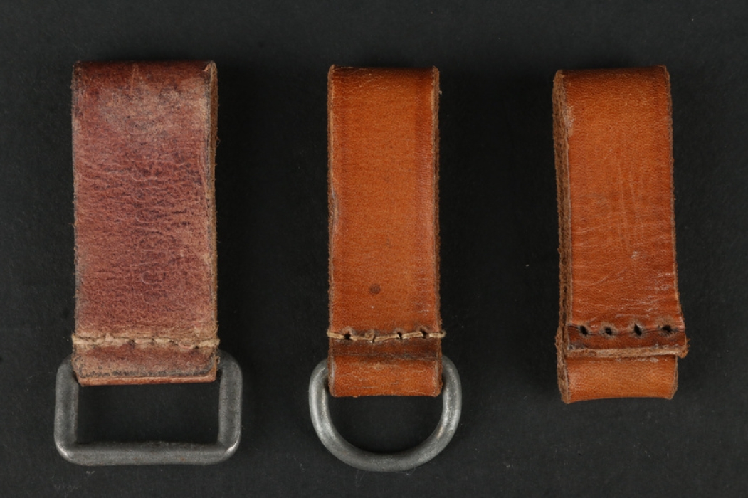 3 brown leather belt loops