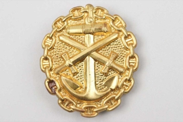 WWI Naval Wound Badge in gold - mint