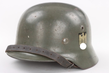 Heer apple green double decal M35 helmet  - SE64