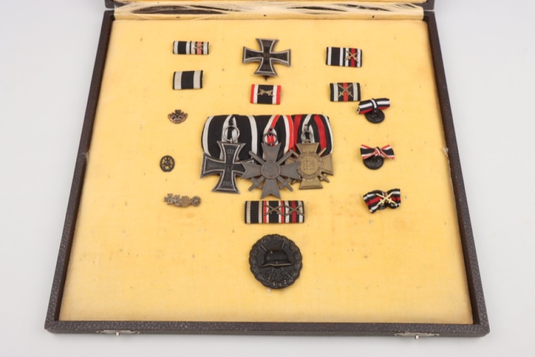 WWI medal grouping to 1914 Iron Cross 1st Class winner in presentation case