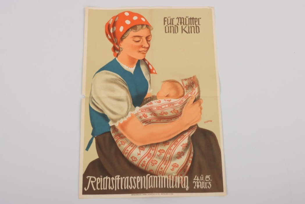 Propaganda Poster "Für Mutter und Kind - Reichsstrassensammlung"