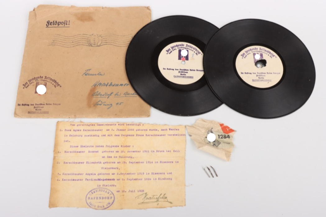 DRK "Der sprechende Feldpostbrief" vinyl records of a Fallschirmjäger