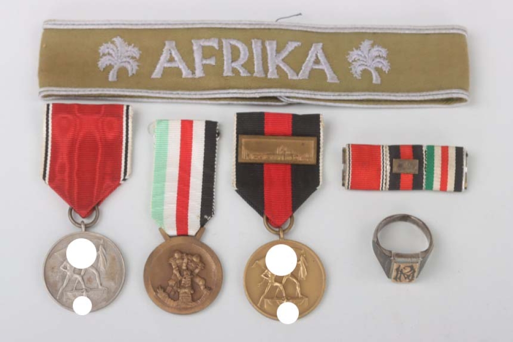Medal grouping of an Africa combatant with cuff title
