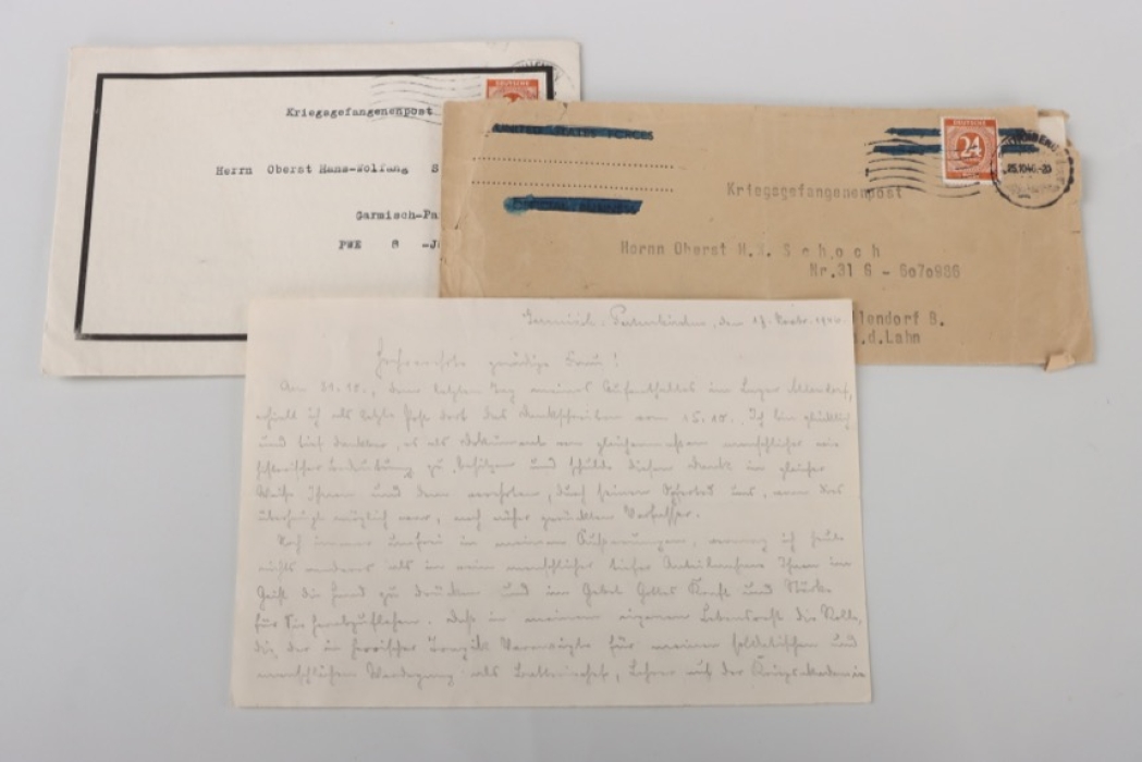 Jodl, Alfred - letter & death notice + letter from Oberst Schoch