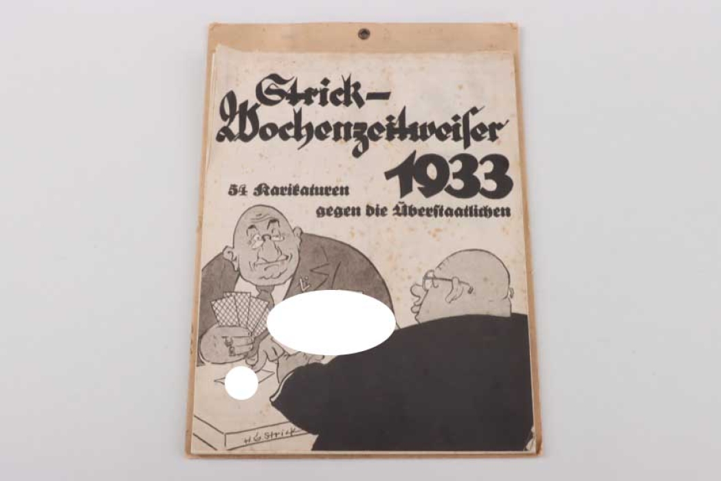 1933 Wall Calendar "Strick-Wochenzeitweiser"