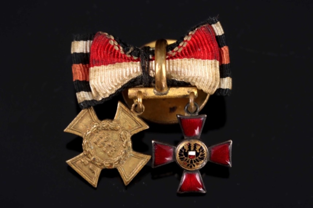 Miniature Military Miniature decorations Lübeck Hanseatic Cross and Cross of Honor for World War I veterans