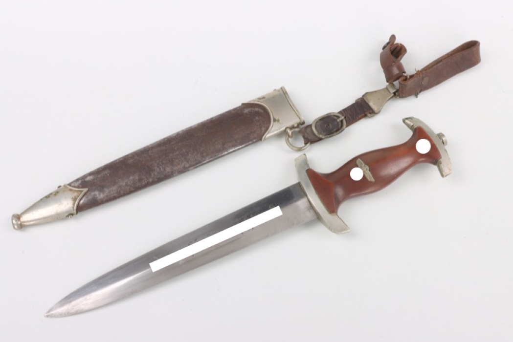 Early M33 SA Service Dagger "He" with 3-piece leather hanger - Herbertz & Meurer