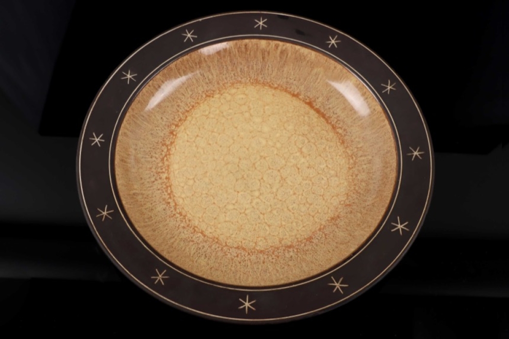 Allach - ceramic plate with "Germanic" ornaments (brown)