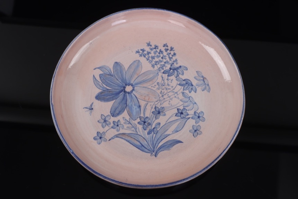 Allach - ceramic bowl (dusky pink, flower decoration)