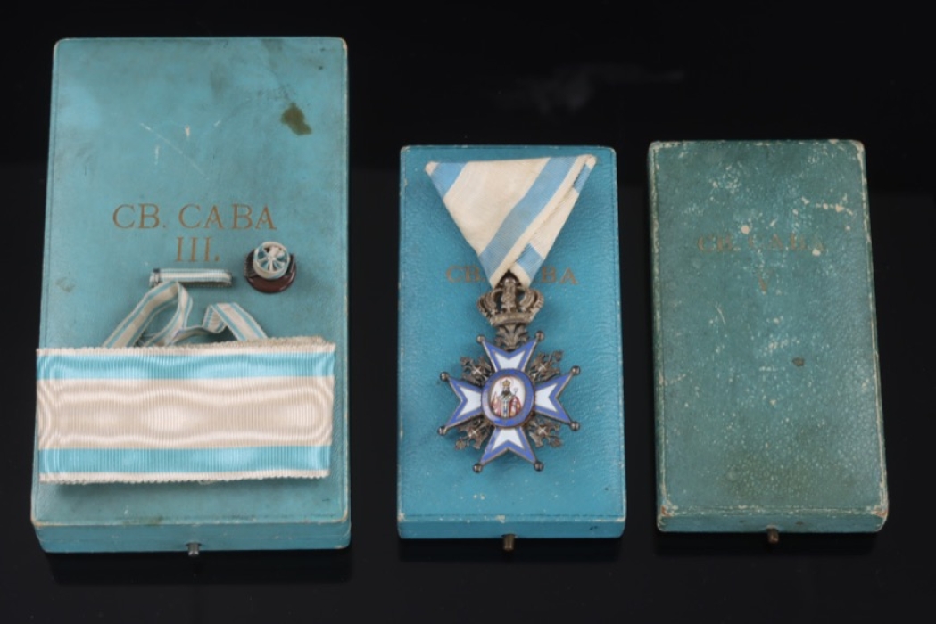 Serbia - Order of St. Sava 5th Class with case + two additional cases of issue