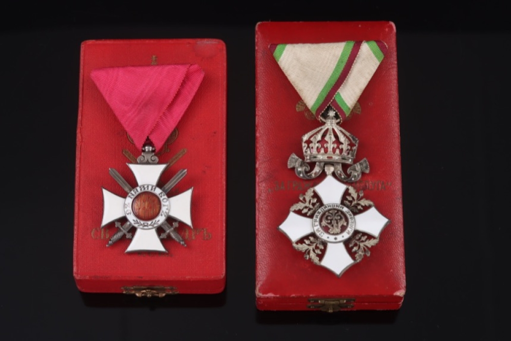 Bulgaria - Order of Saint Alexander & Royal Order of Civil Merit with the cases of issue