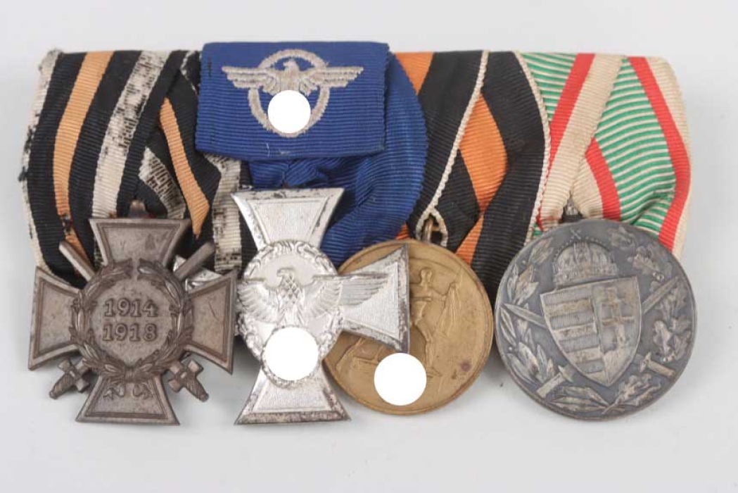 4-place medal bar of an Austrian vertran and police officer