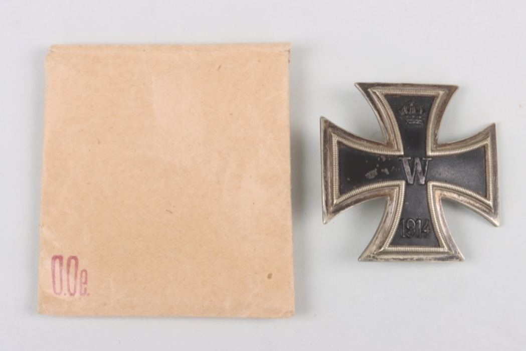 1914 Iron Cross 1st Class with bag of issue - AWS ("Waffel" type)