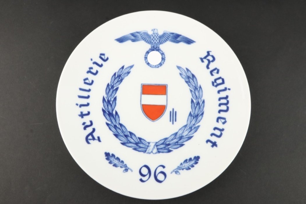 "Artillerie Regiment 96" porcelain plate (Meissen)