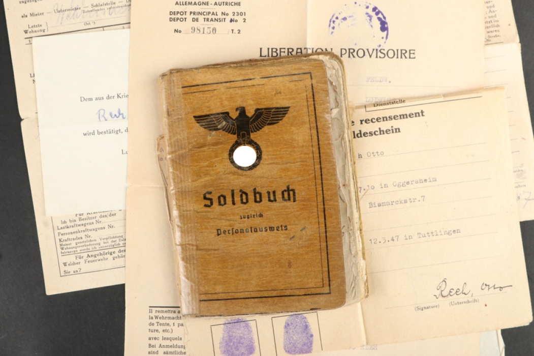 Soldbuch for Feldwebel Rech - Propaganda Abteilung Frankreich